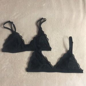 Black Lace Classic Bralettes Set